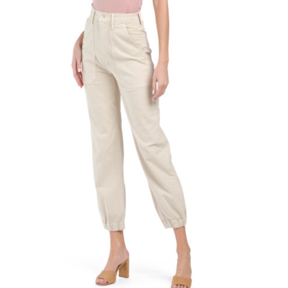 MOTHER Neutral Cream High-Rise Joggers